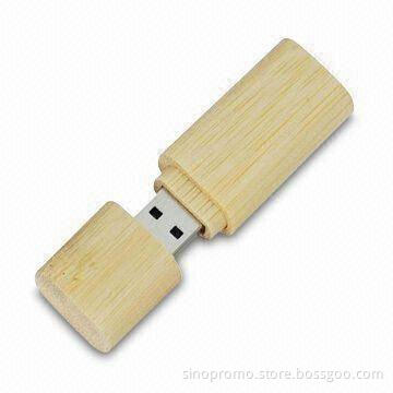Promotional USB Flash Drive, Made of Eco-friendly Wooden/Bamboo Material, Customized Colors Accepted